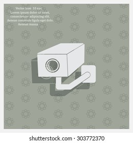 video surveillance camera vector icon