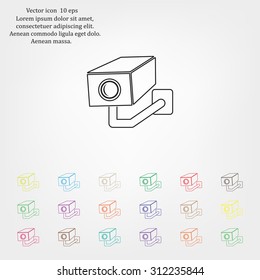 video surveillance camera vector icon