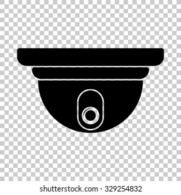 Video Surveillance Camera Vector Icon - Black Illustration