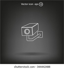 video surveillance camera vector icon