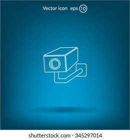 video surveillance camera vector icon