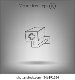 video surveillance camera vector icon