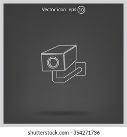video surveillance camera vector icon