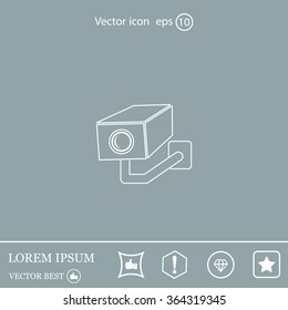 video surveillance camera vector icon