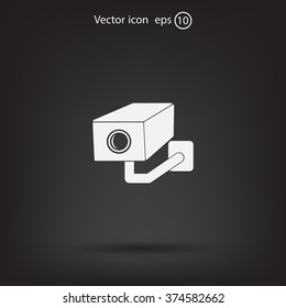 video surveillance camera vector icon