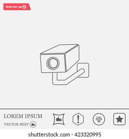 video surveillance camera vector icon