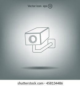 video surveillance camera vector icon