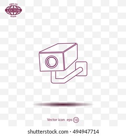 video surveillance camera vector icon