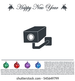 video surveillance camera vector icon