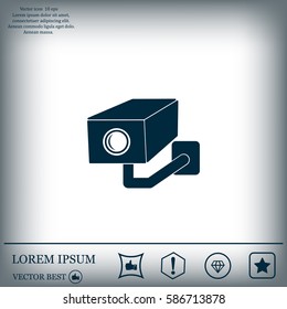 video surveillance camera vector icon