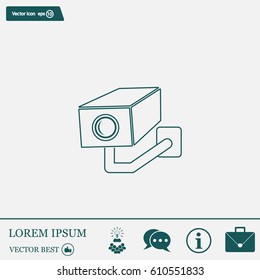 video surveillance camera vector icon