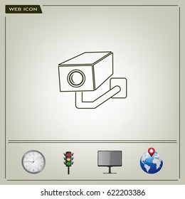 video surveillance camera vector icon