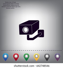 video surveillance camera vector icon