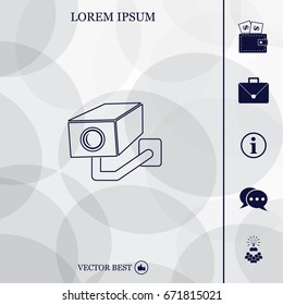 video surveillance camera vector icon