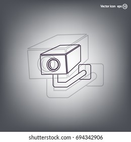 video surveillance camera vector icon