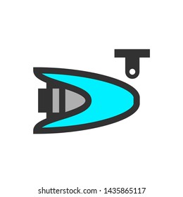 Video surveillance camera, vector illustration