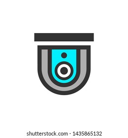 Video surveillance camera, vector illustration