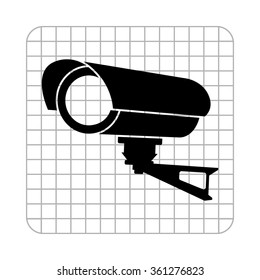 Video surveillance CCTV Camera -  black vector icon