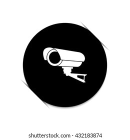 Video surveillance CCTV Camera -  black vector icon