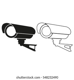 Video surveillance CCTV Camera  - black vector icon