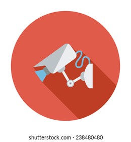 Video surveillance CCTV Camera. Single flat color icon. Vector illustration.