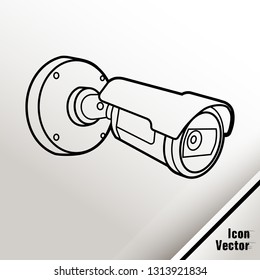 Video surveillance CCTV Camera - vector icon - Vector