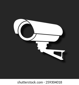 Video surveillance CCTV Camera  - vector icon with shadow