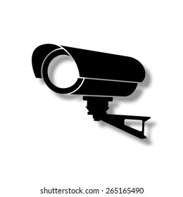 Video surveillance CCTV Camera  - vector icon with shadow