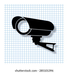 Video surveillance CCTV Camera - vector icon with shadow
