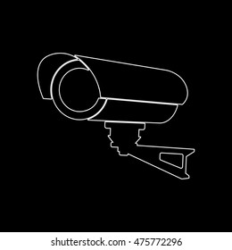 Video surveillance CCTV Camera  - white vector icon