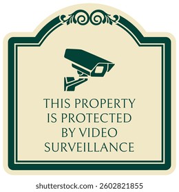 Video surveillance cctv recorded warning sign