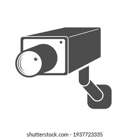 Icono de vigilancia de vídeo. Icono de cámara de vídeo, de estilo plano.