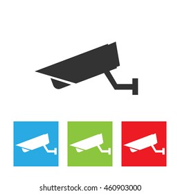 Video surveillance icon. Simple logo of video surveillance eclipse on white background. Flat vector illustration.