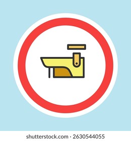 Video surveillance label, CCTV camera sticker made flat color style, vector illustration