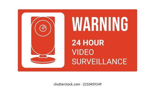 Video surveillance rectangular flat sticker