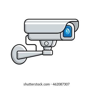 Video surveillance security camera icon isolated.