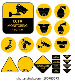 Video surveillance set vector illustration