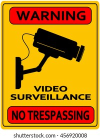 Notice Area Under Surveillance Signage Printable Stock Illustration ...