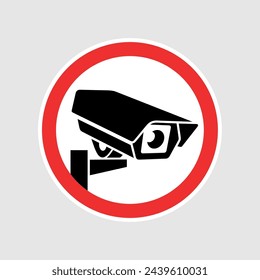 Video surveillance sign. Video camera icon. Symbol of surveillance, security, safety or video recording.