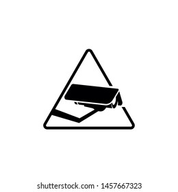 Video surveillance sign. CCTV Camera. Black vector isolated. Black White Color