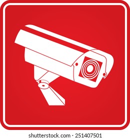 Video surveillance sign. CCTV Camera. 