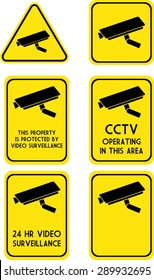 Video surveillance sign. CCTV Camera.