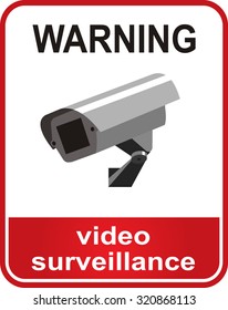 Video surveillance sign. CCTV Camera. 