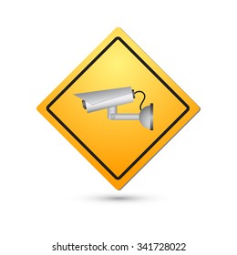 Video surveillance sign. CCTV Camera. vector