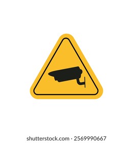 Video surveillance sign flat line symbol set.