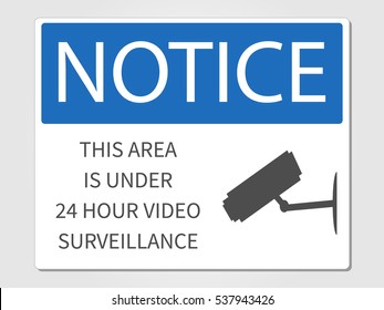 Video surveillance sign illustration on a white background