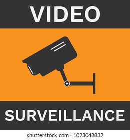 Video surveillance sign. Security camera icon. Vector.