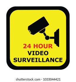 Video surveillance sign. Security camera icon. Vector