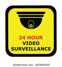 Video surveillance sign. Security camera icon. Vector