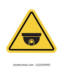 Video surveillance sign. Warning symbol. Video surveillance is in progress icon. 
